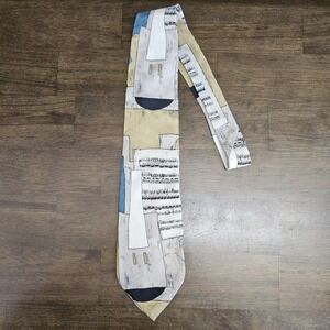 VTG Picasso Violin Sheet‎ Music Tie 1988 Abstract Art Musician Gift 100% Silk